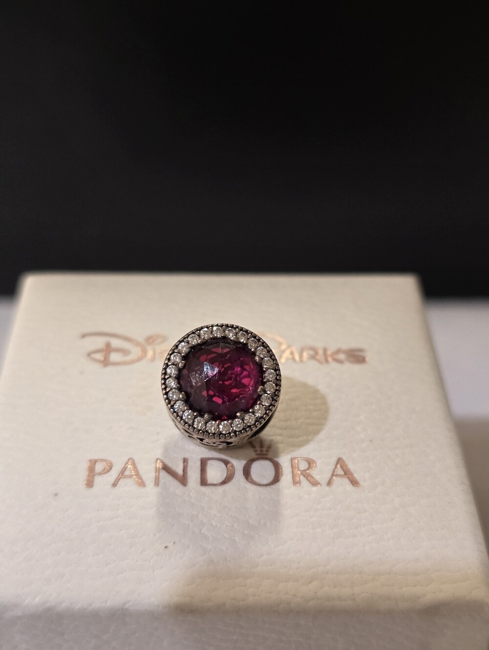 Authentic Pandora Radiant Heart Charm Red .